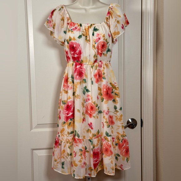 NWOT Stunning Haptics by Holly Harper Floral On/Off-Shoulder Lined Dress - Picture 1 of 8
